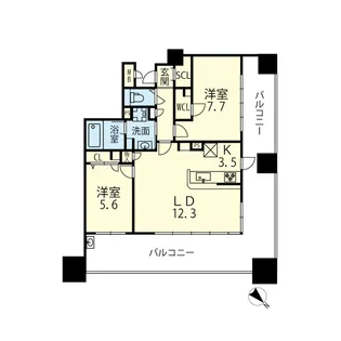 2LDKの間取り画像