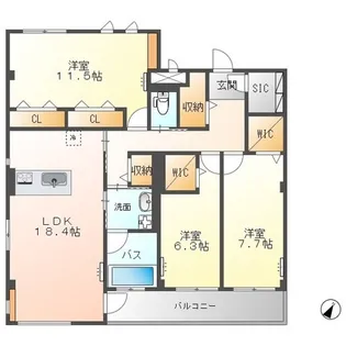 Moon stone【3階】の間取り