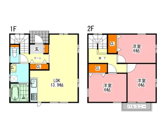 東京都日野市旭が丘2【一戸建】の間取り