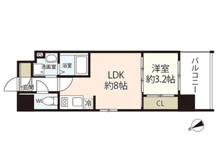 ウェンディ光町【9階】の間取り