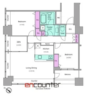 レジディアタワー上池袋(タワー棟)【15階】の間取り