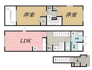 千葉県千葉市中央区都町5【アパート】の間取り