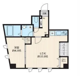 ピークサイドレジデンス早稲田【4階】の間取り