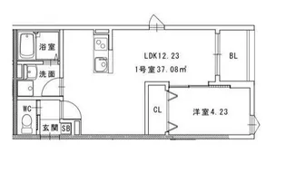 メゾンクレール長嶺南【1階】の間取り