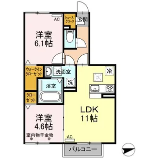 Dーroom江戸橋【1階】の間取り