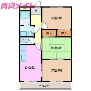 エレガントレーベンB棟【4階】の間取り