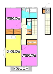 埼玉県ふじみ野市松山2【アパート】の間取り