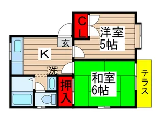 メゾン千景【1階】の間取り