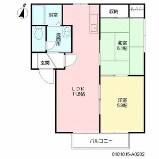 レオン西郷台 A棟【2階】の間取り