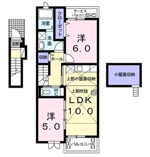 徳島県徳島市大原町余慶【アパート】の間取り
