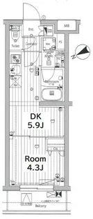 東京都新宿区富久町【マンション】の間取り