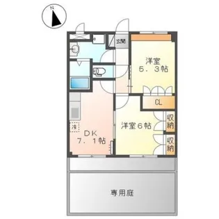 グリーンヒルズ曙【1階】の間取り
