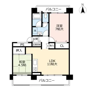UR堅粕三丁目【13階】の間取り