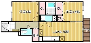 ジャルダンドゥトゥルヌスゥル【1階】の間取り