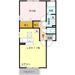 茨城県結城市下り松3【アパート】の間取り
