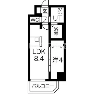 スプランディッド難波WEST【15階】の間取り