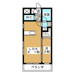 サンシャイン太子堂【3階】の間取り