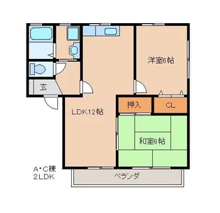 アーバンライフ津福【1階】の間取り