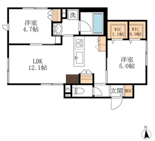 グランテージ 西棟【1階】の間取り