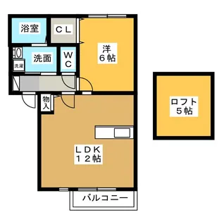 ベラージオアサヒ A棟【2階】の間取り