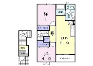 メロディハイム横入川F【2階】の間取り