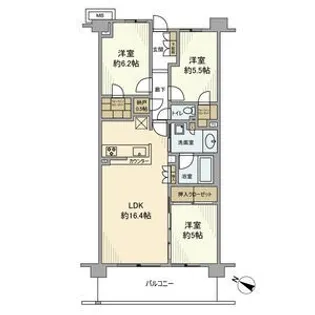 オハナ中浦和【3階】の間取り