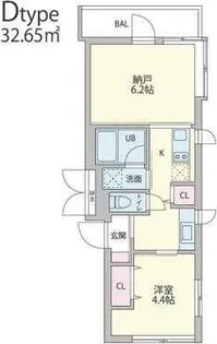 クーカイテラス代田橋【2階】の間取り