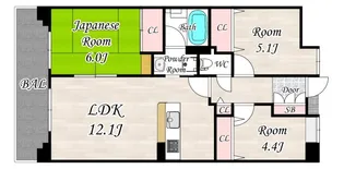 キングマンション福島VI【8階】の間取り