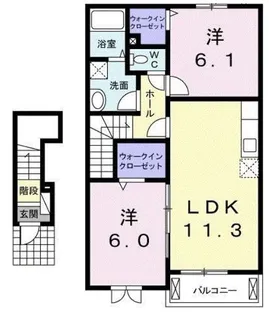 若葉B棟【2階】の間取り