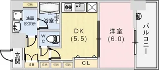 エステムプラザ神戸水木通グランクロス【10階】の間取り