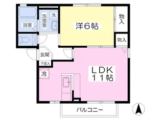 ヴィラ・ラフィーネB棟【1階】の間取り