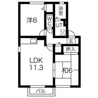 セジュール三笠A【2階】の間取り