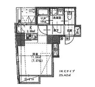 S-RESIDENCE日本橋浜町【6階】の間取り