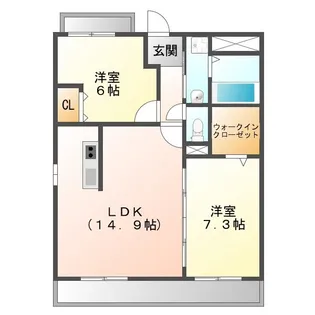 ディアコートK【2階】の間取り