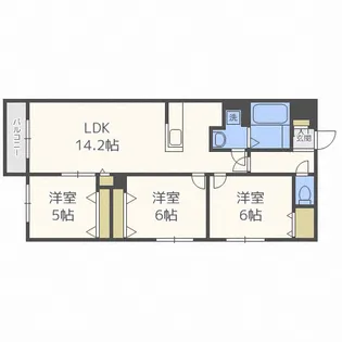 システムコート大谷地【2階】の間取り