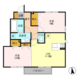 クロシェット メゾン II【1階】の間取り