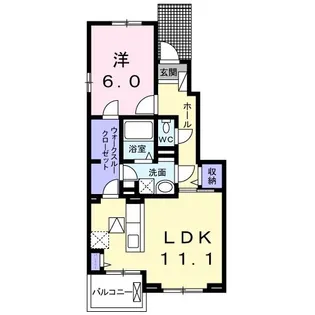 コージーコート枚方 I【1階】の間取り