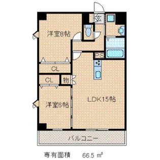 フェリセステージ梅光園【4階】の間取り
