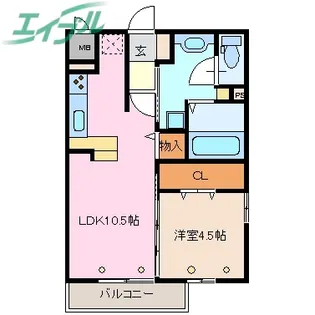 タウンコート堀木【2階】の間取り