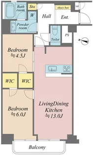 シャンボール第2目黒【1階】の間取り