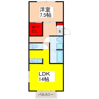 プラセール弐番館【2階】の間取り