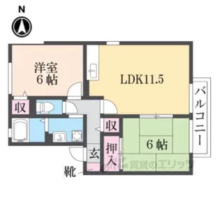 セジュール大安寺2【2階】の間取り