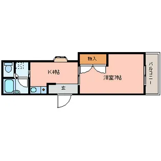 エステート高安【1階】の間取り