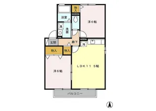 コンフォール花園 A【2階】の間取り