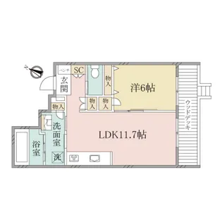 (シニア限定)ヘーベルヴィレッジ中央林間8丁目~ベルフルール~【1階】の間取り