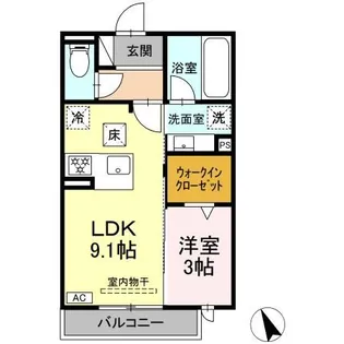 ワイズヴィラ岐南WEST【1階】の間取り