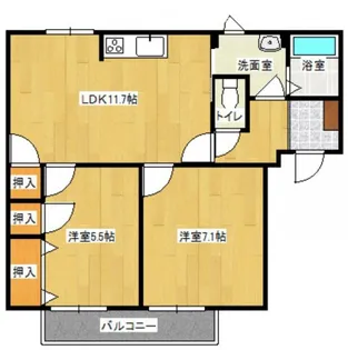 フレグランス渡村【2階】の間取り