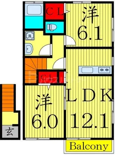 メゾンロータスI【2階】の間取り