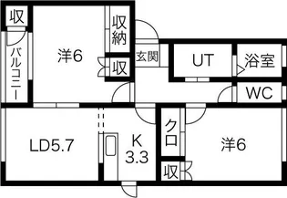 グランデ本館2番館【2階】の間取り