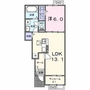 フルールIII【1階】の間取り